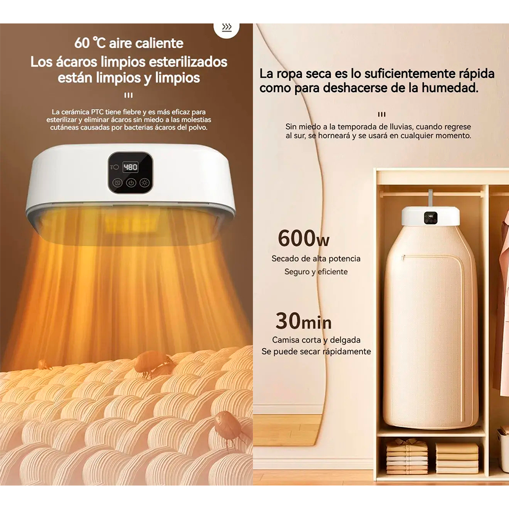 Secador De Ropa Port til El ctrico Uv Plegable 600w-2
