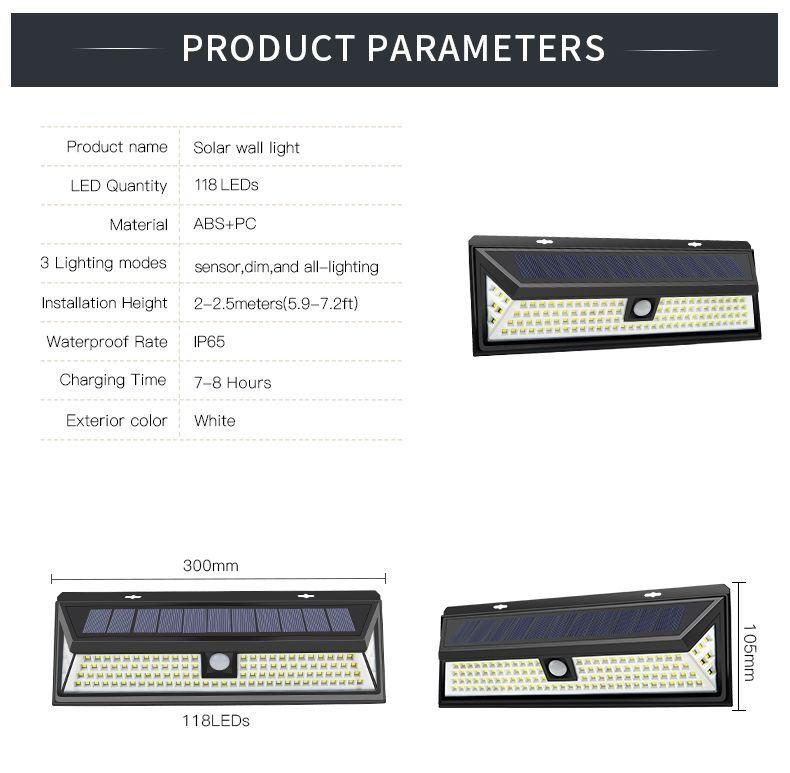 Foco Solar Con Sensor De Movimiento Exterior 190 Led-6