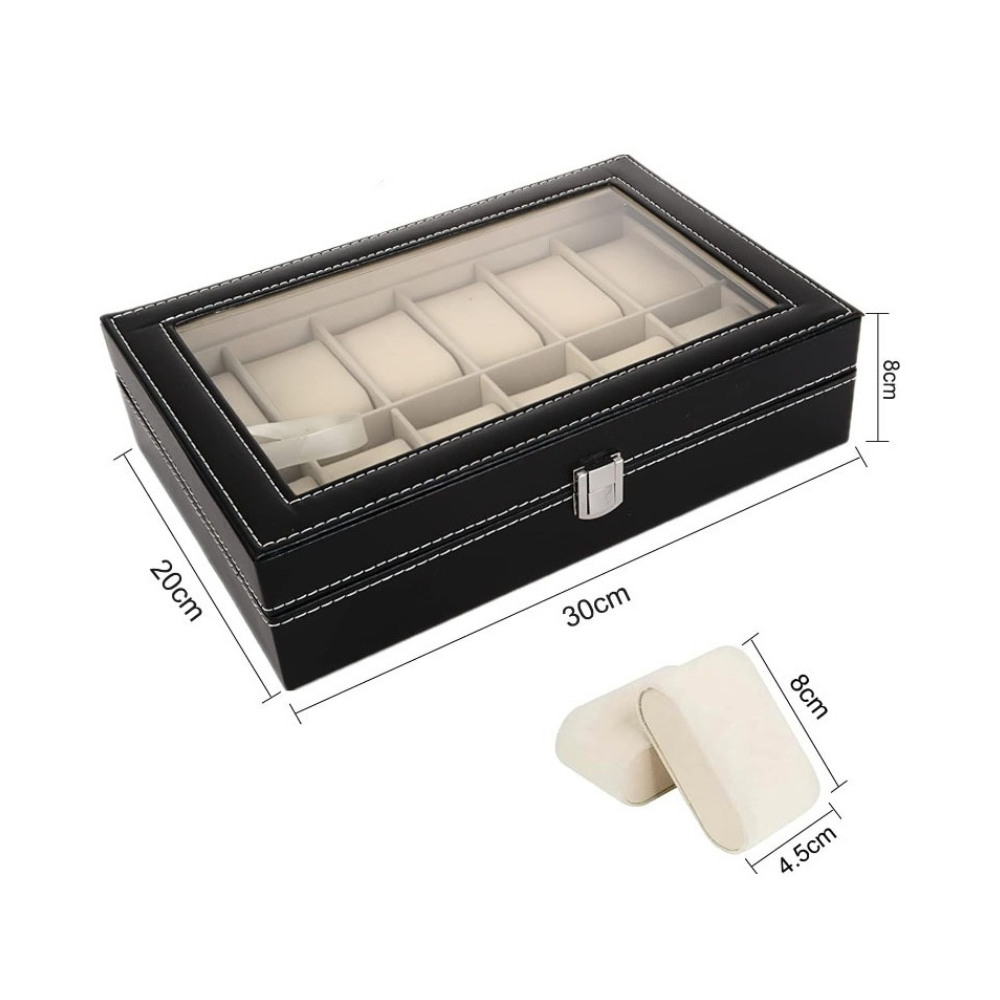 Caja Organizadora Para Relojes Estuche 12 Rejillas-1