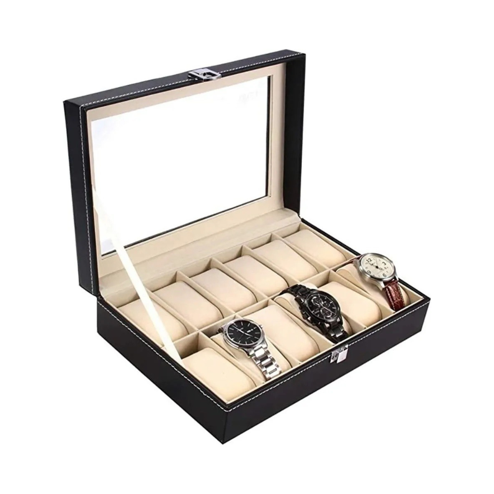 Caja Organizadora Para Relojes Estuche 12 Rejillas-2
