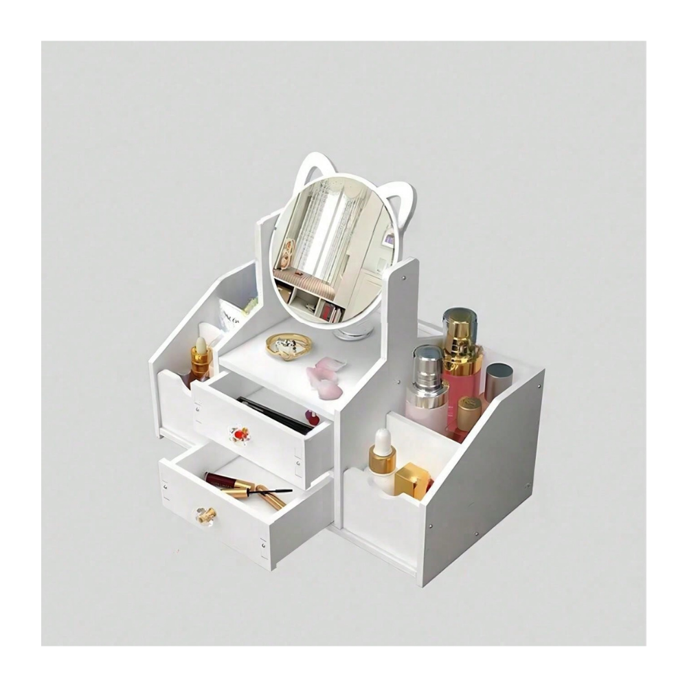 Organizador De Maquillaje Con Espejo Y Cajones Mujer-2