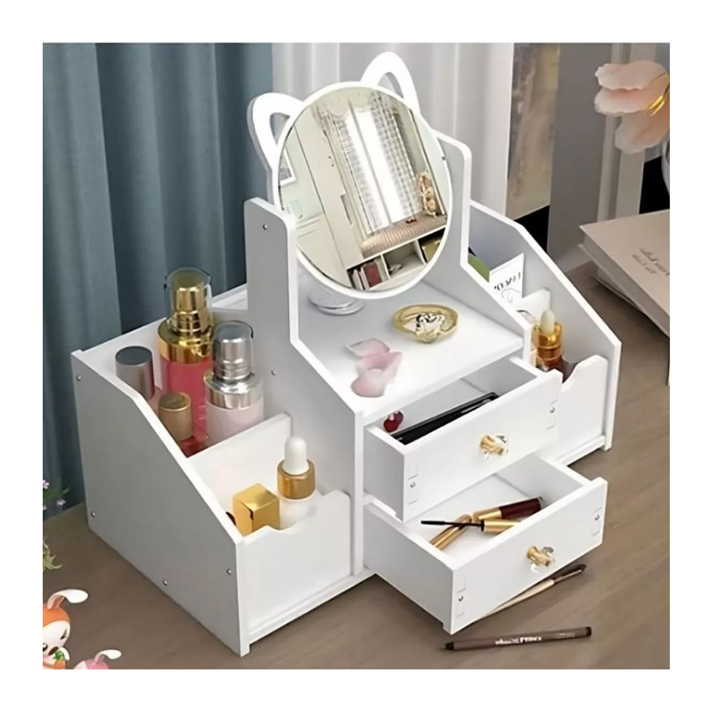 Organizador De Maquillaje Con Espejo Y Cajones Mujer-4