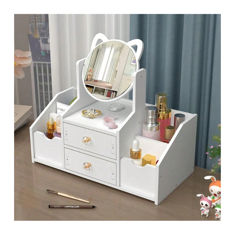 Organizador De Maquillaje Con Espejo Y Cajones Mujer-6