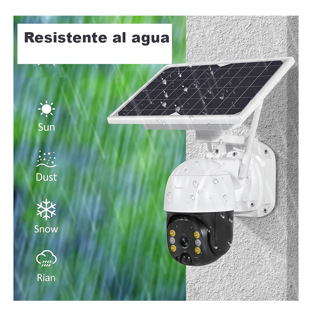 Camara Seguridad Panel Solar Exterior Interior Wifi Hd-7