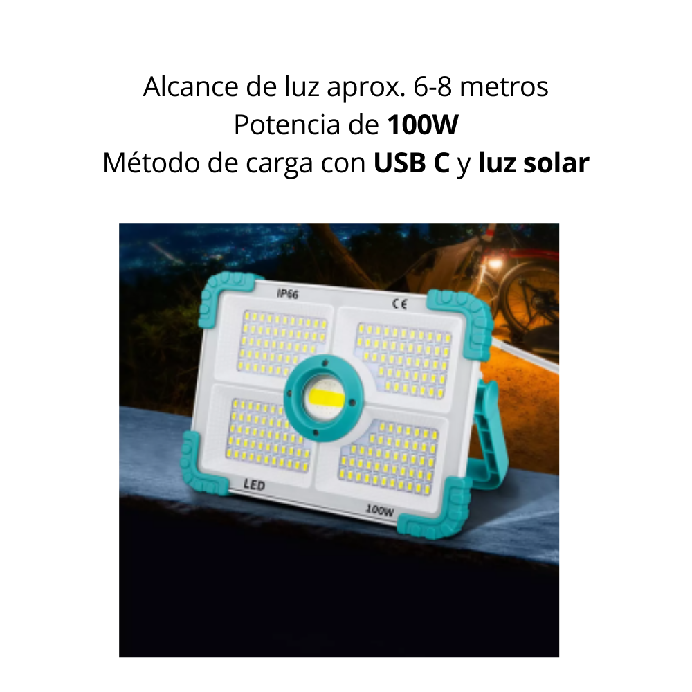 Lampara De Emergencia Foco Solar Recargable Led Camping-7