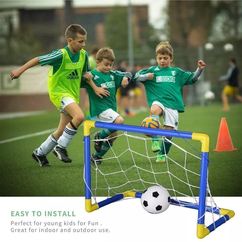 Set Arco Futbol Armable + Pelota + Bombin Para Niñ-3