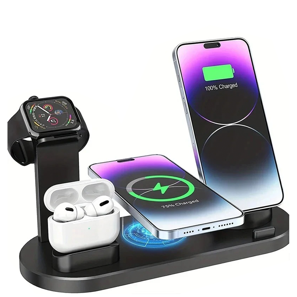 Cargador Inalámbrico Multifuncion Telefono Reloj Audifonos-0