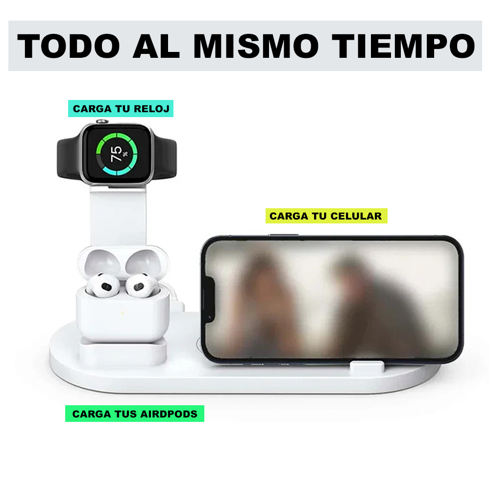 Cargador Inalámbrico Multifuncion Telefono Reloj Audifonos-4
