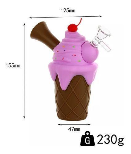 Bong Silicona Helado Pipa Weed Desarmable + Quemad-2
