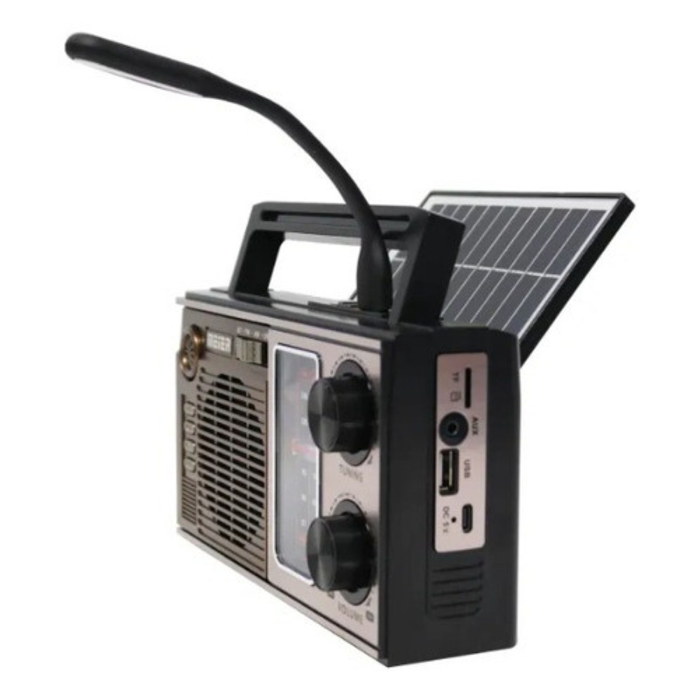 Radio Vintage Estilo Antiguo Panel Solar + Luz + Aux + Usb-3