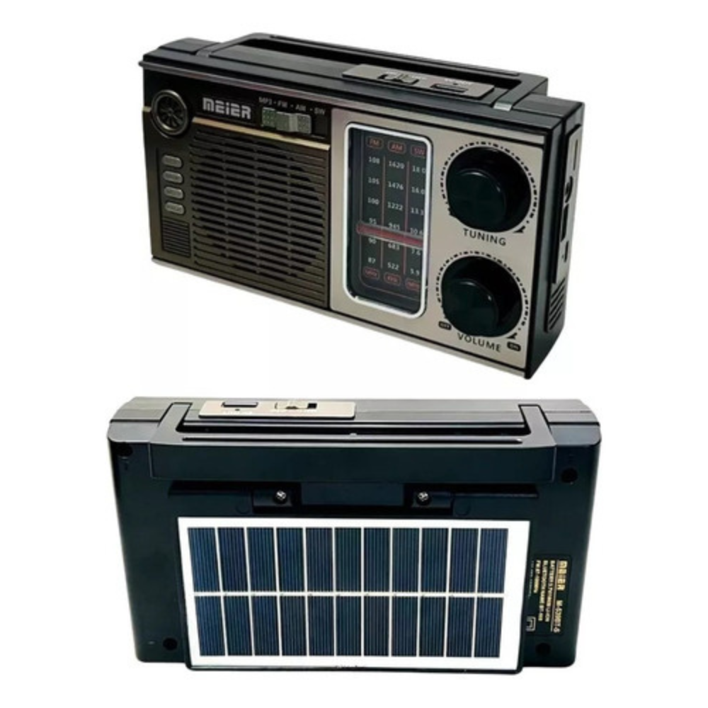 Radio Vintage Estilo Antiguo Panel Solar + Luz + Aux + Usb-5