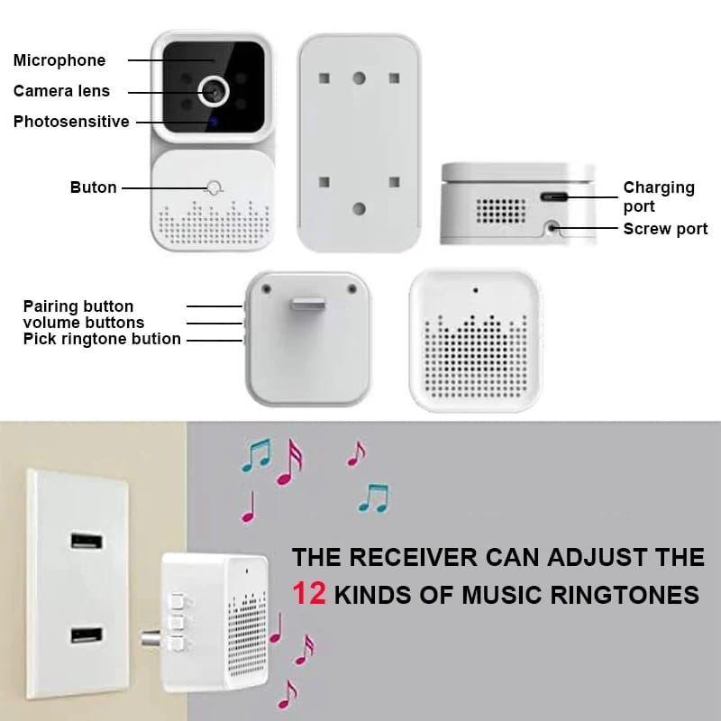 Mini Timbre Inalambrico Wifi Full Hd Videoportero Seguridad-7