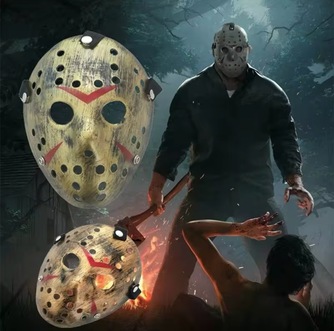 Mascara Jason Voorhees De Viernes 13 Halloween Color Rustico-4