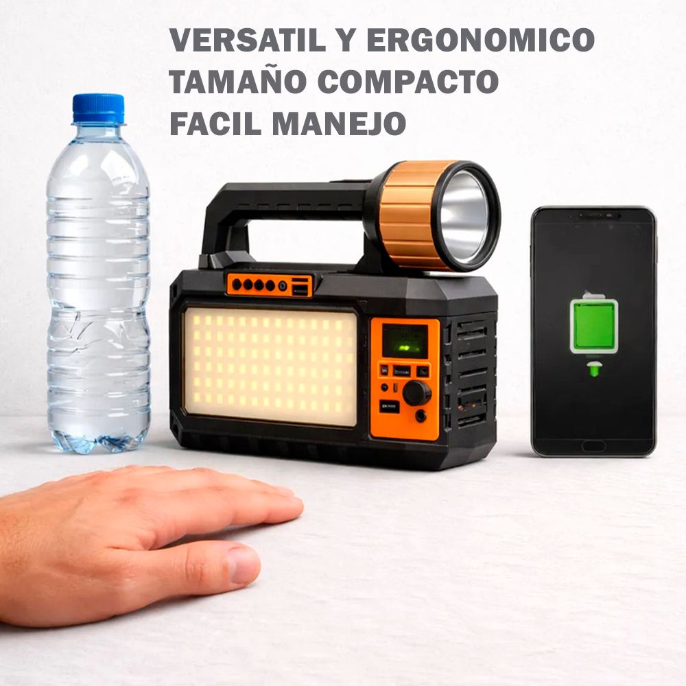 Kit Emergencia Solar Recargable Luz Led Radio Power Bank 3-2