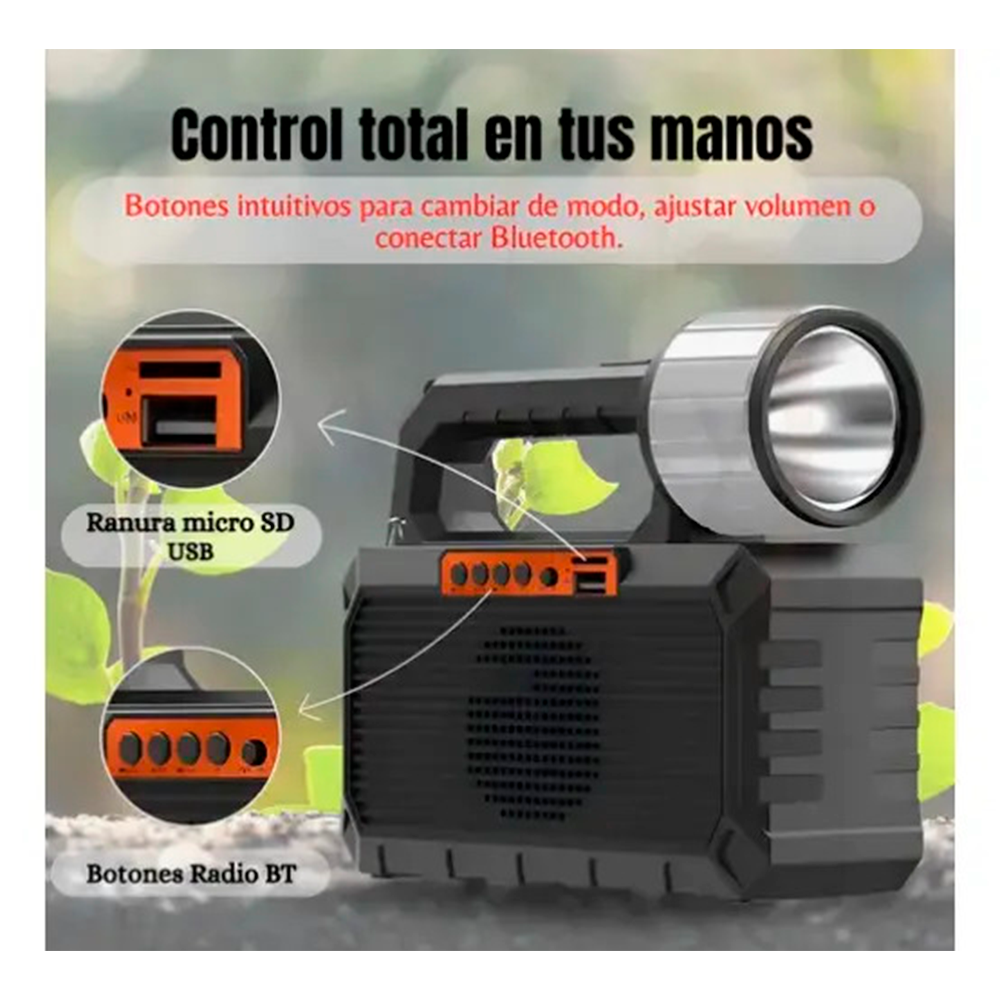 Kit Emergencia Solar Recargable Luz Led Radio Power Bank 3-8