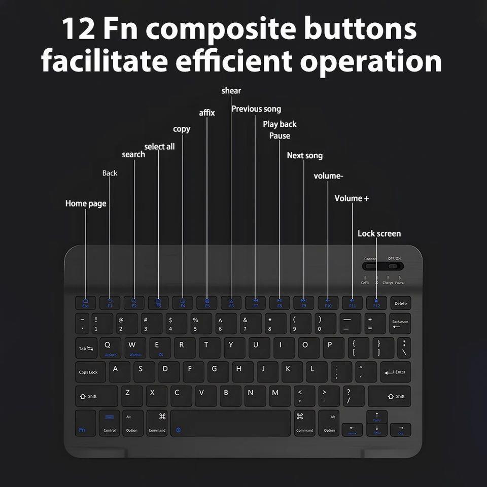 Teclado Bluetooth Recargable Usb Con Mouse-2