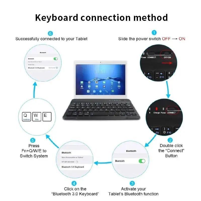 Teclado Bluetooth Recargable Usb Con Mouse-5