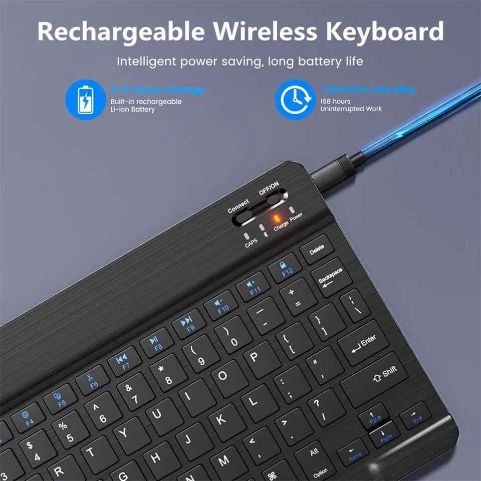 Teclado Bluetooth Recargable Usb Con Mouse-7