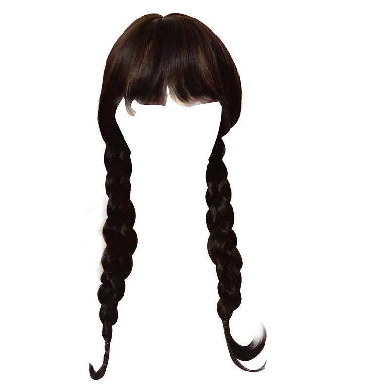Peluca Merlina Est ndar Disfraz Locos Addams Cosplay-0
