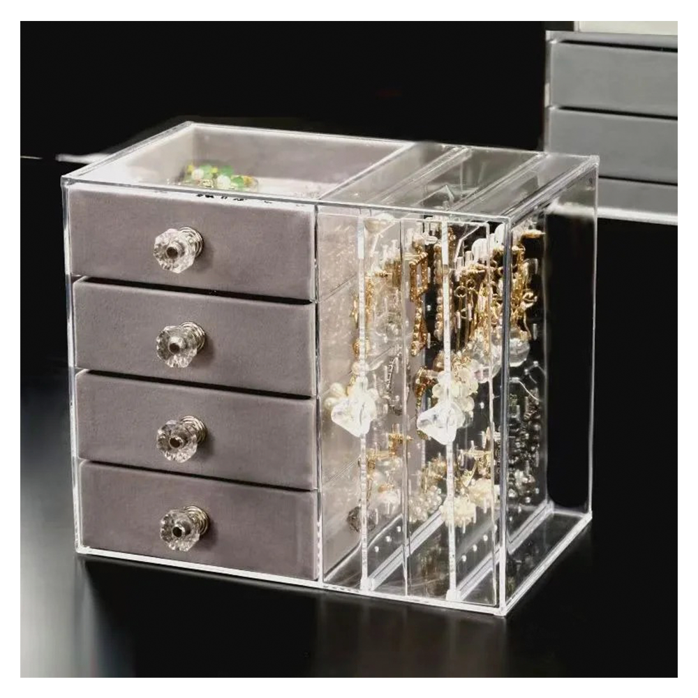 Joyero Organizador Acr lico Con 4 Cajones Y Puerta-1