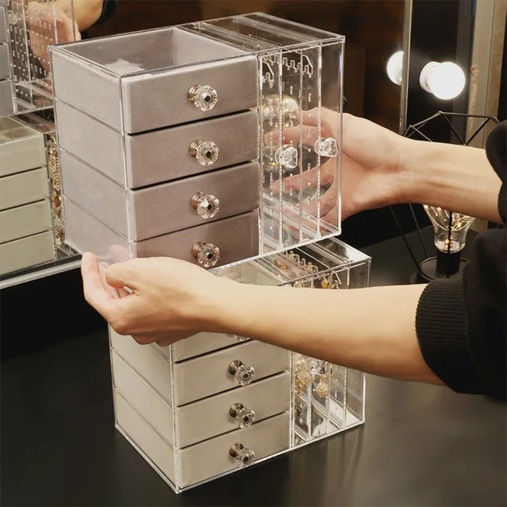 Joyero Organizador Acr lico Con 4 Cajones Y Puerta-2