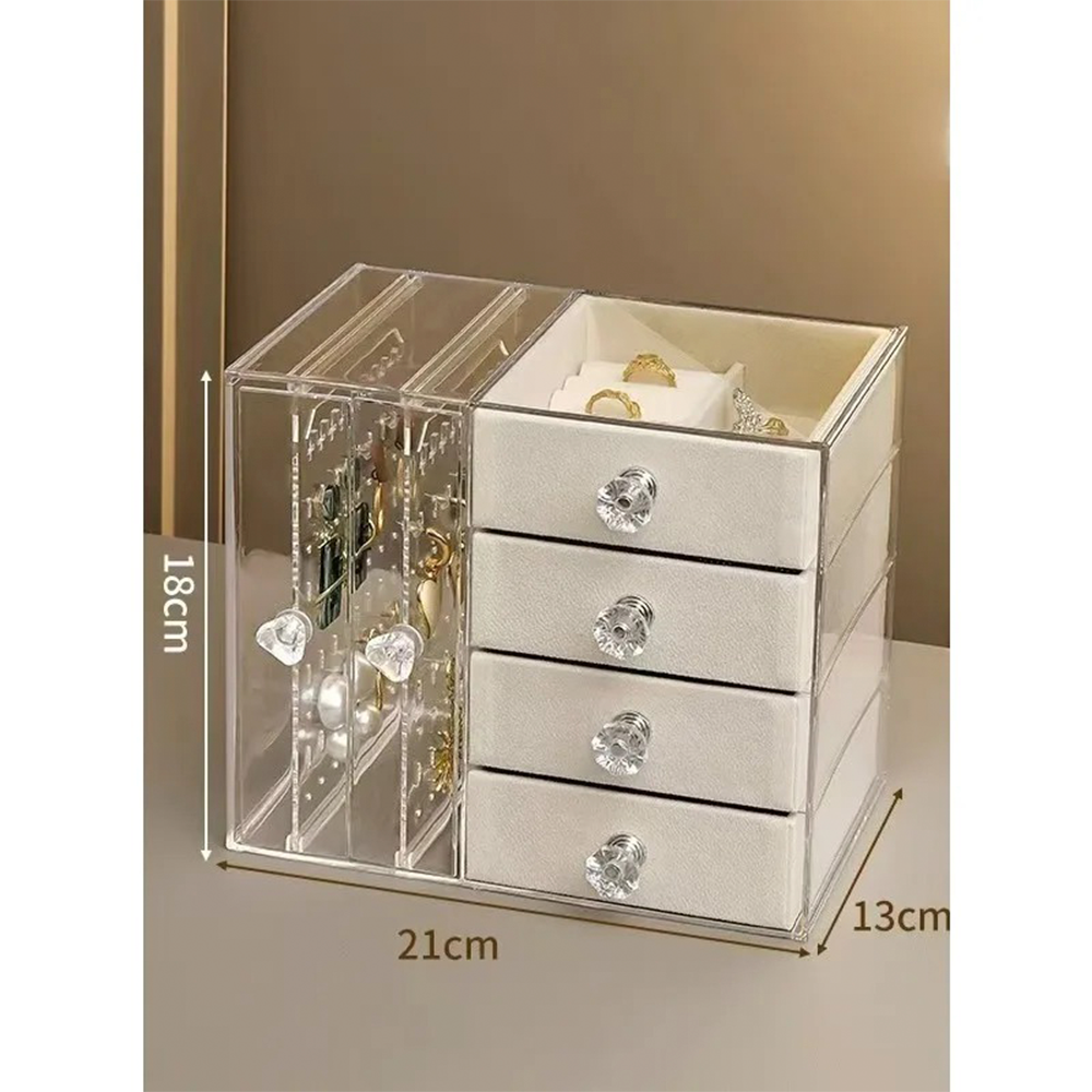 Joyero Organizador Acr lico Con 4 Cajones Y Puerta-5