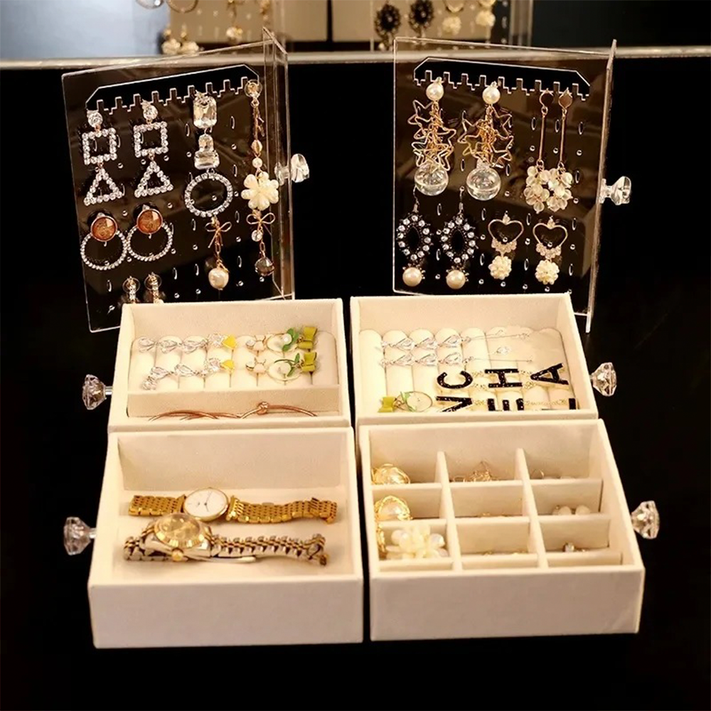 Joyero Organizador Acr lico Con 4 Cajones Y Puerta-7