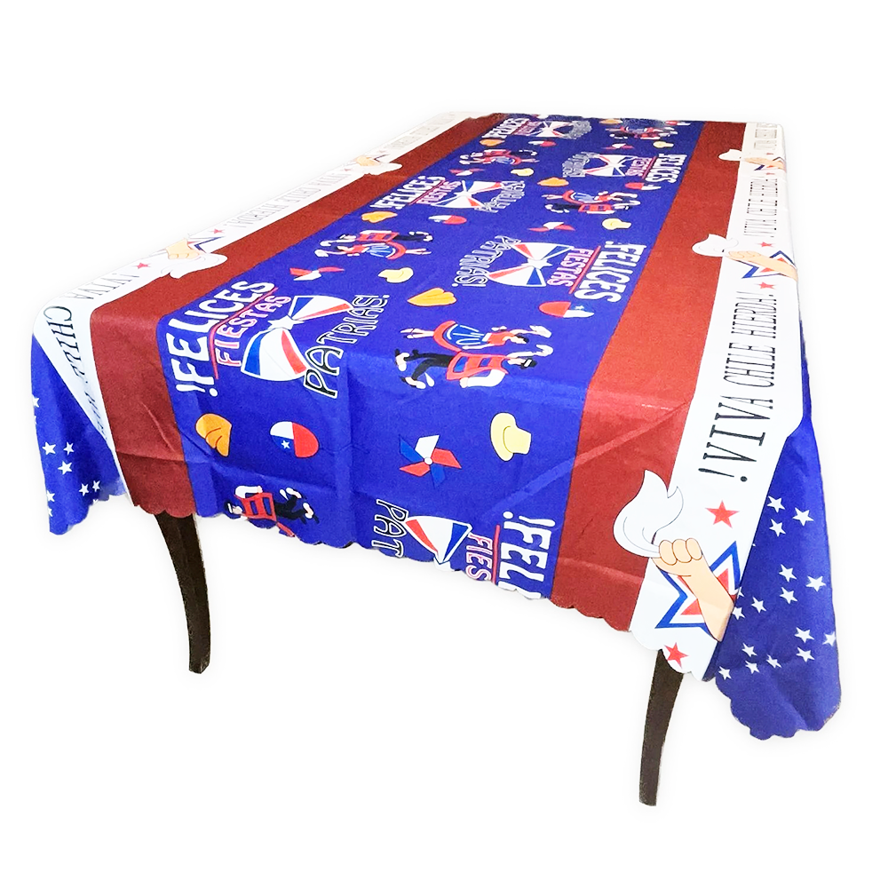 Mantel Dieciochero Fiestas Patrias Cueca Viva Chile 220x150-3