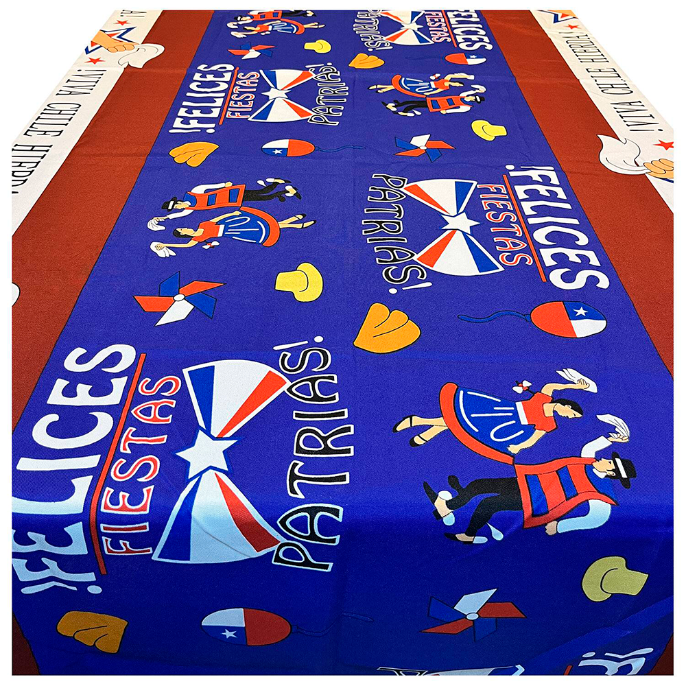 Mantel Dieciochero Fiestas Patrias Cueca Viva Chile 220x150-4