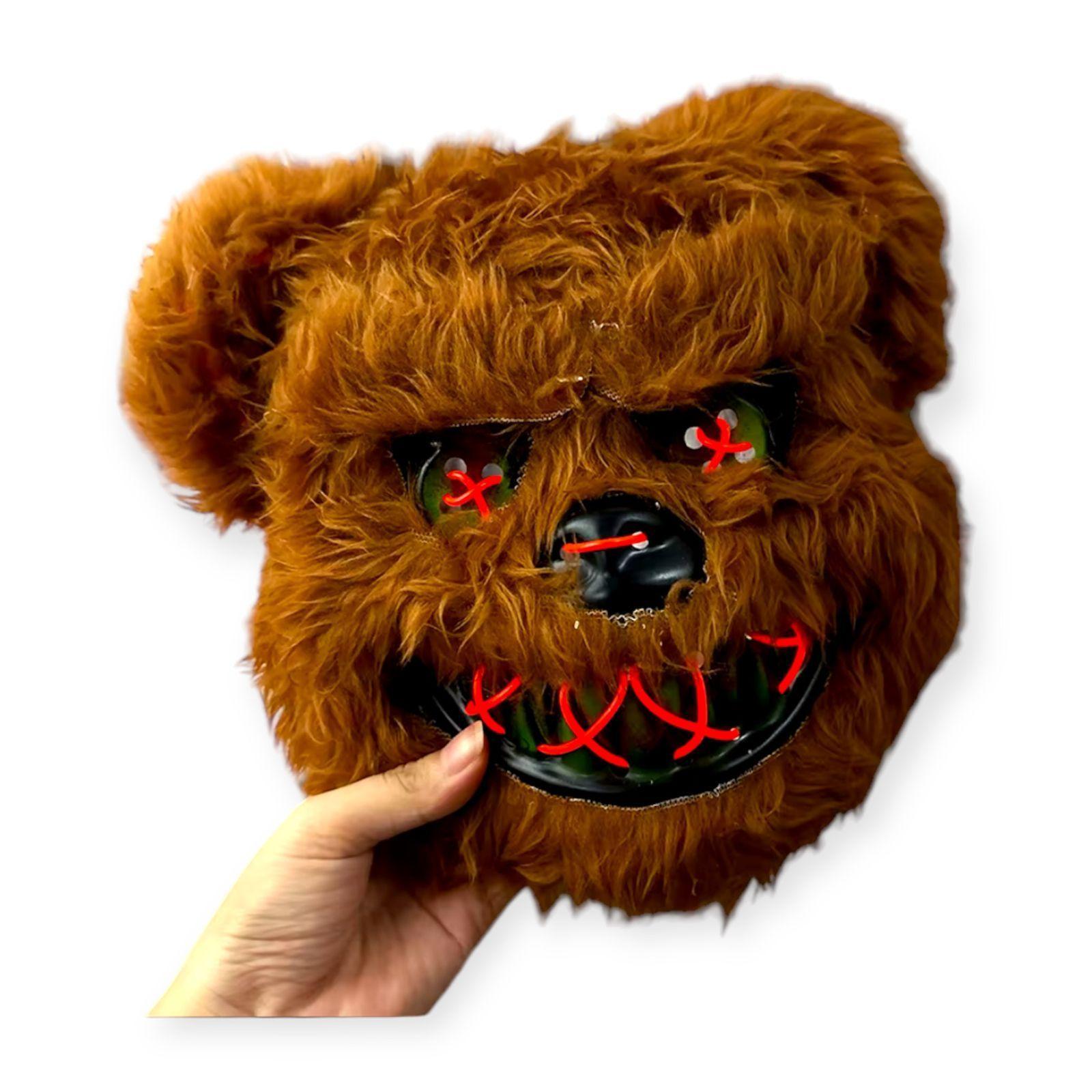 Mascara Led Halloween Oso Sangriento De Terror Fiesta Neon Color Naranja-4