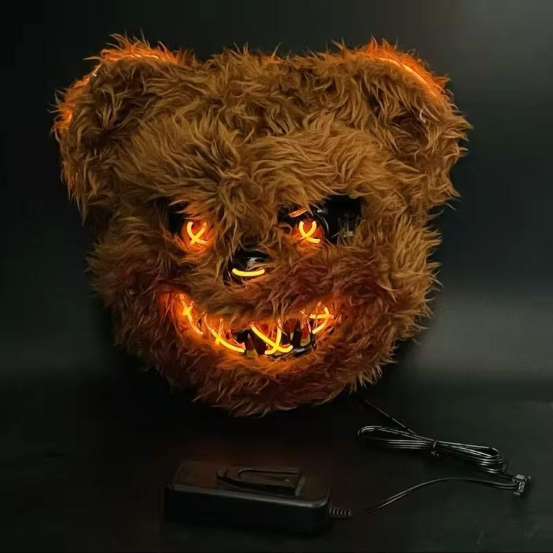 Mascara Led Halloween Oso Sangriento De Terror Fiesta Neon Color Naranja-5