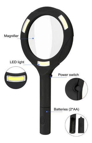 Lupa Con Luz Led Lampara Lectura Portatil-3