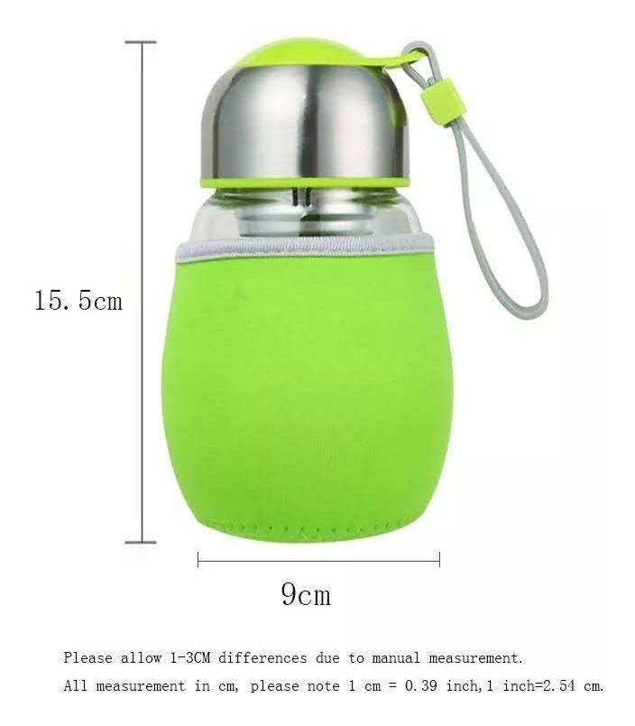 Botella De Agua De Vidrio De 400 Ml Con Colador De Te-3