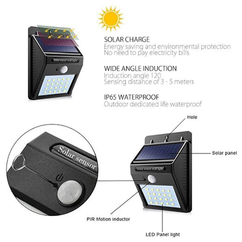 Foco Led Solar Exterior Con Sensor De Movimiento 30 Led-2