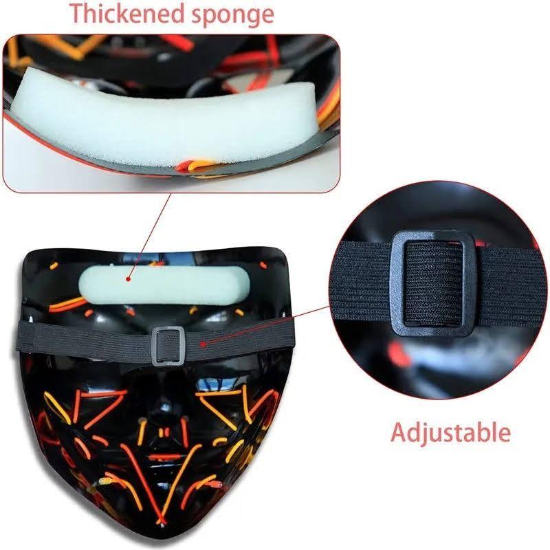 Mascara La Purga Luz Led Disfraz Halloween Fiesta Cosplay-2