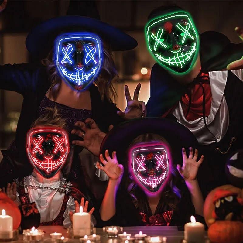 Mascara La Purga Luz Led Disfraz Halloween Fiesta Cosplay-6