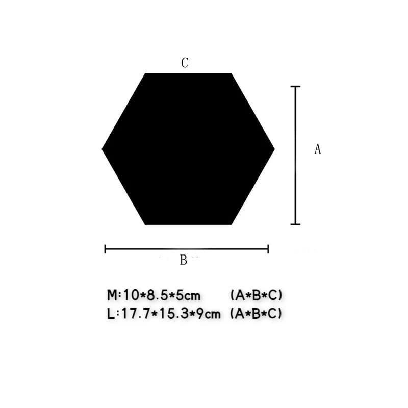 Pack X6 Vinilo Espejo Pared Adhesivo Hexagonal Decorativo-1