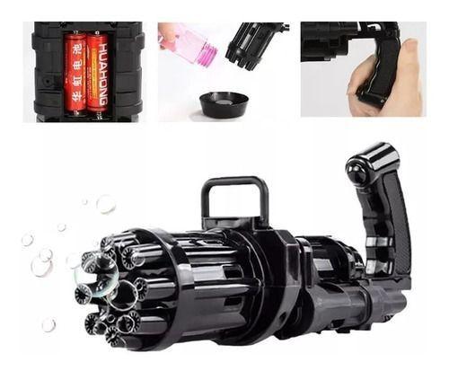 Pistola Ametralladora Lanza Burbujas Luz Y Sonido -2