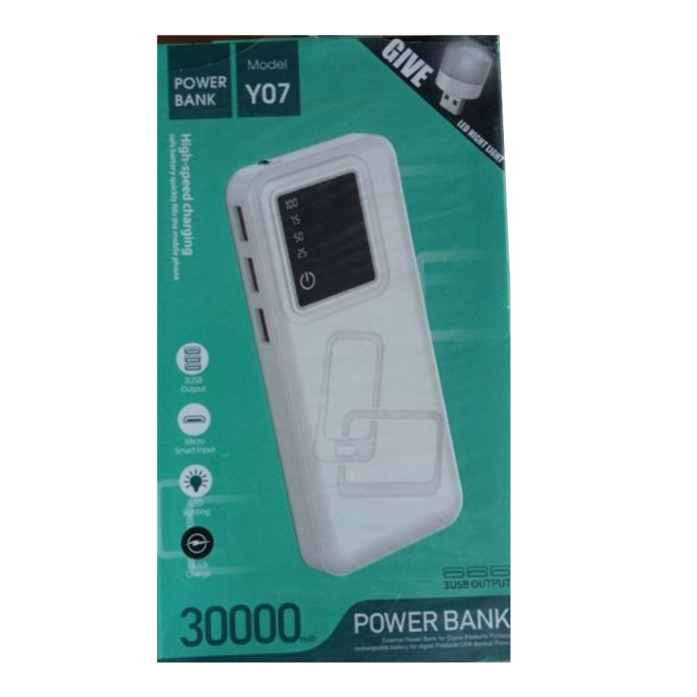 Bateria Externa Power Bank 30000 mAh Con Puz Led Y07-4