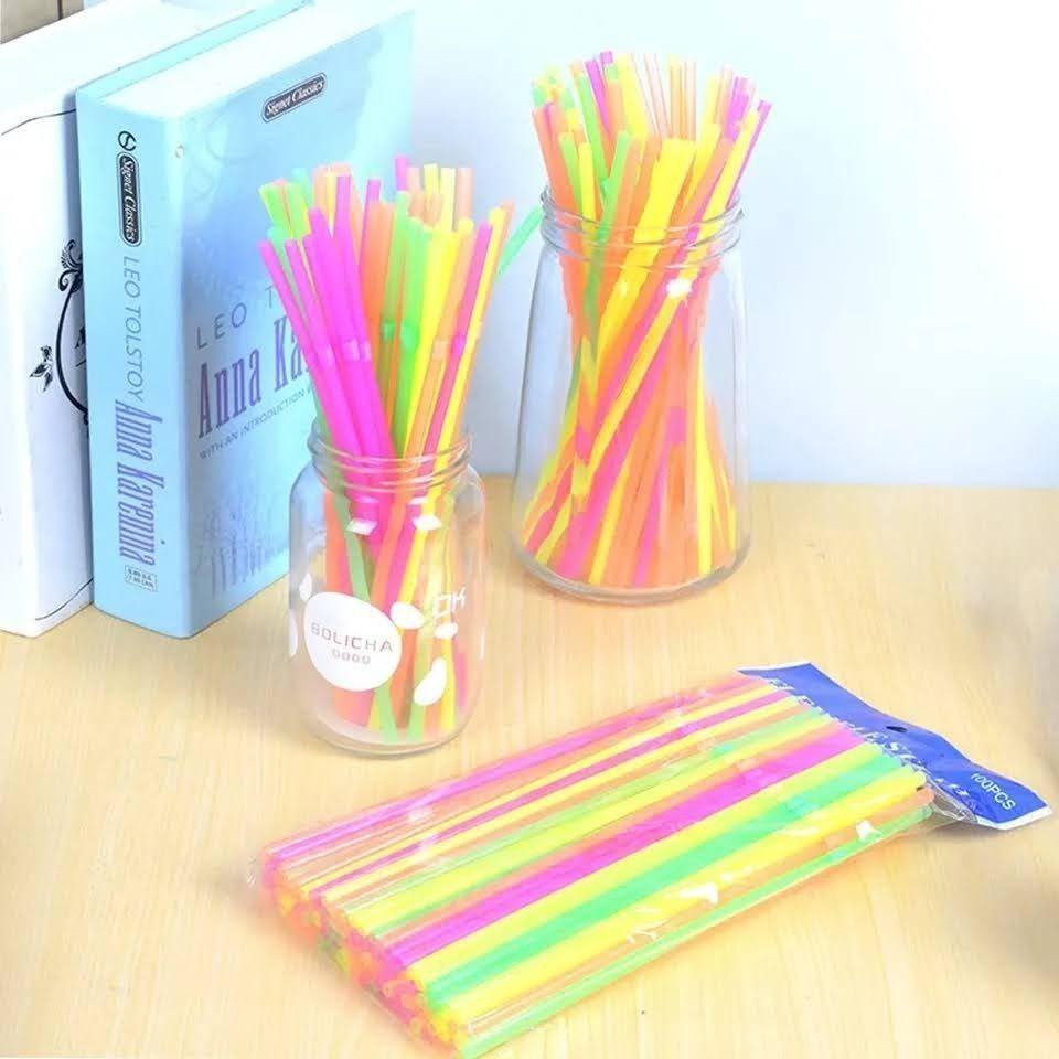 Bombillas De Colores Plasticas X 100 Unidades Surt-2