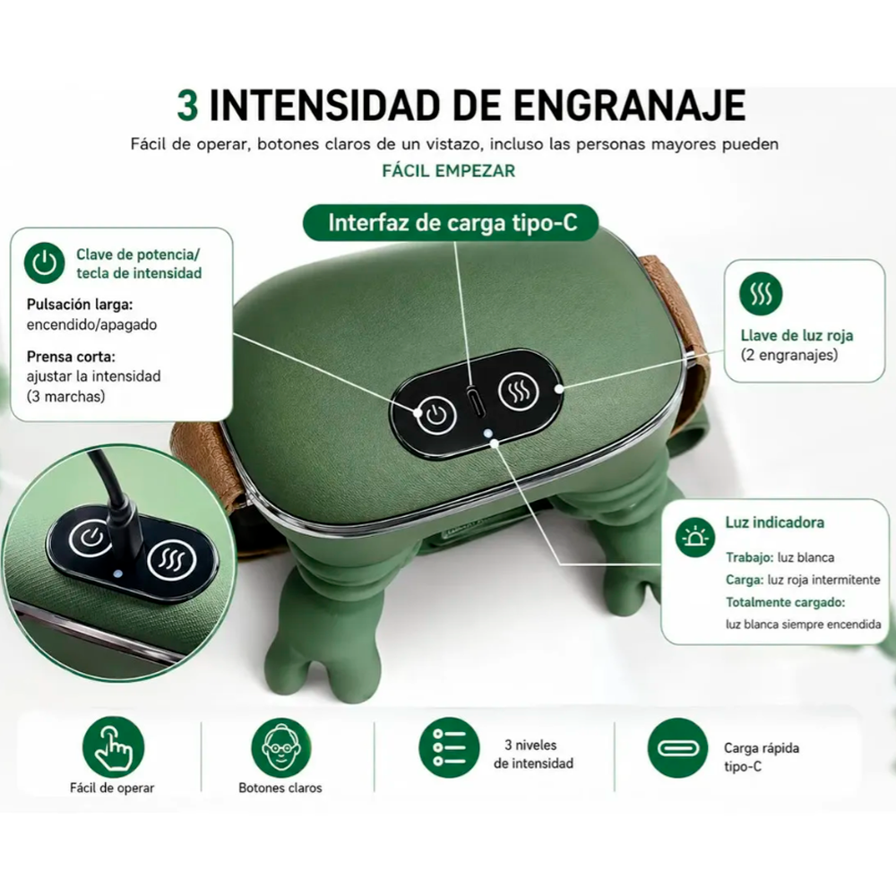 Masajeador Cervical El ctrico Port til Manitos Con Calor Usb-4