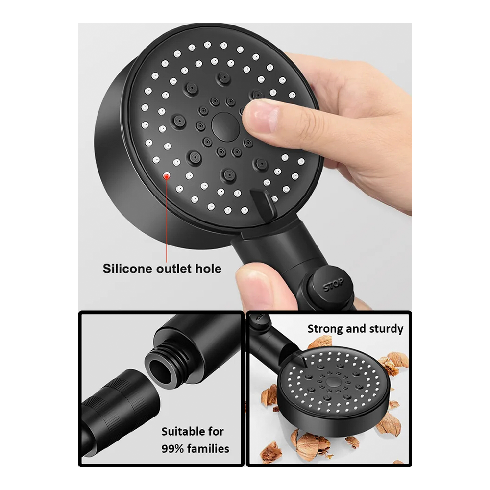 Cabezal Ducha Telefono Kit Con Manguera Y Soporte 3 Modos-3