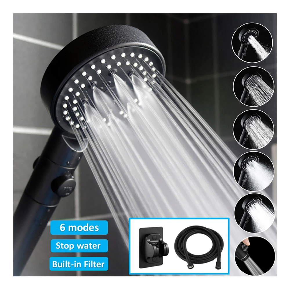 Cabezal Ducha Telefono Kit Con Manguera Y Soporte 3 Modos-5