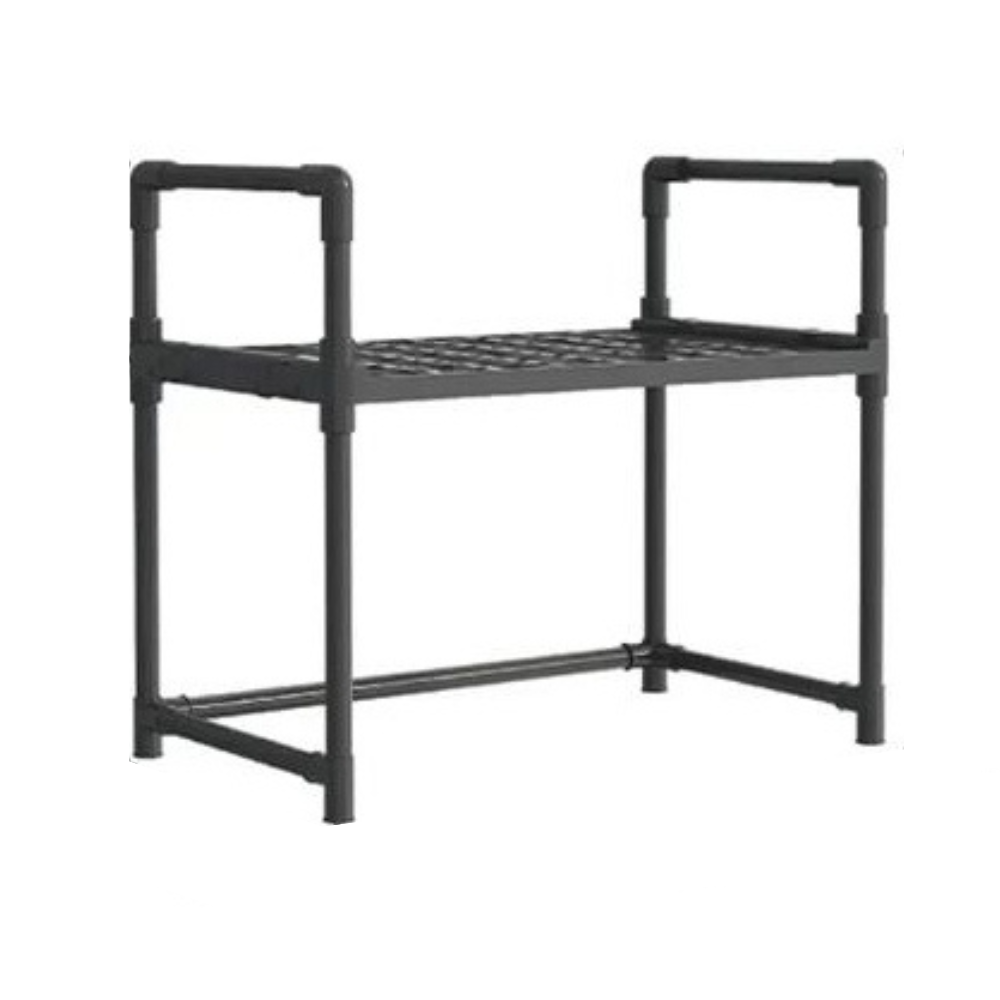 Estante Repisa Para Microondas Con Ganchos Color Negro-2