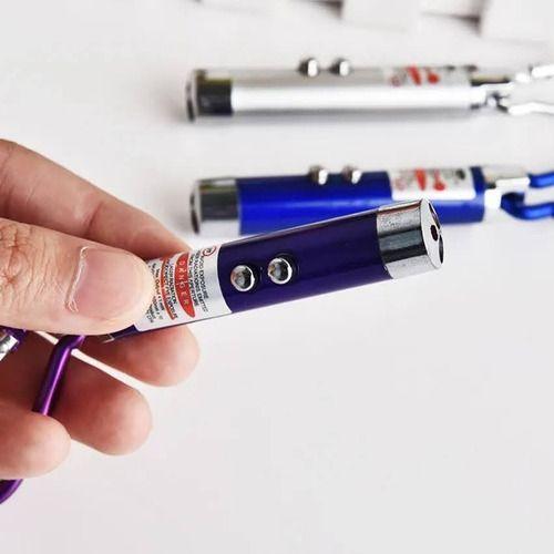 Mini Puntero Laser Rojo 3en1 Luz Led Uv Llavero + -6