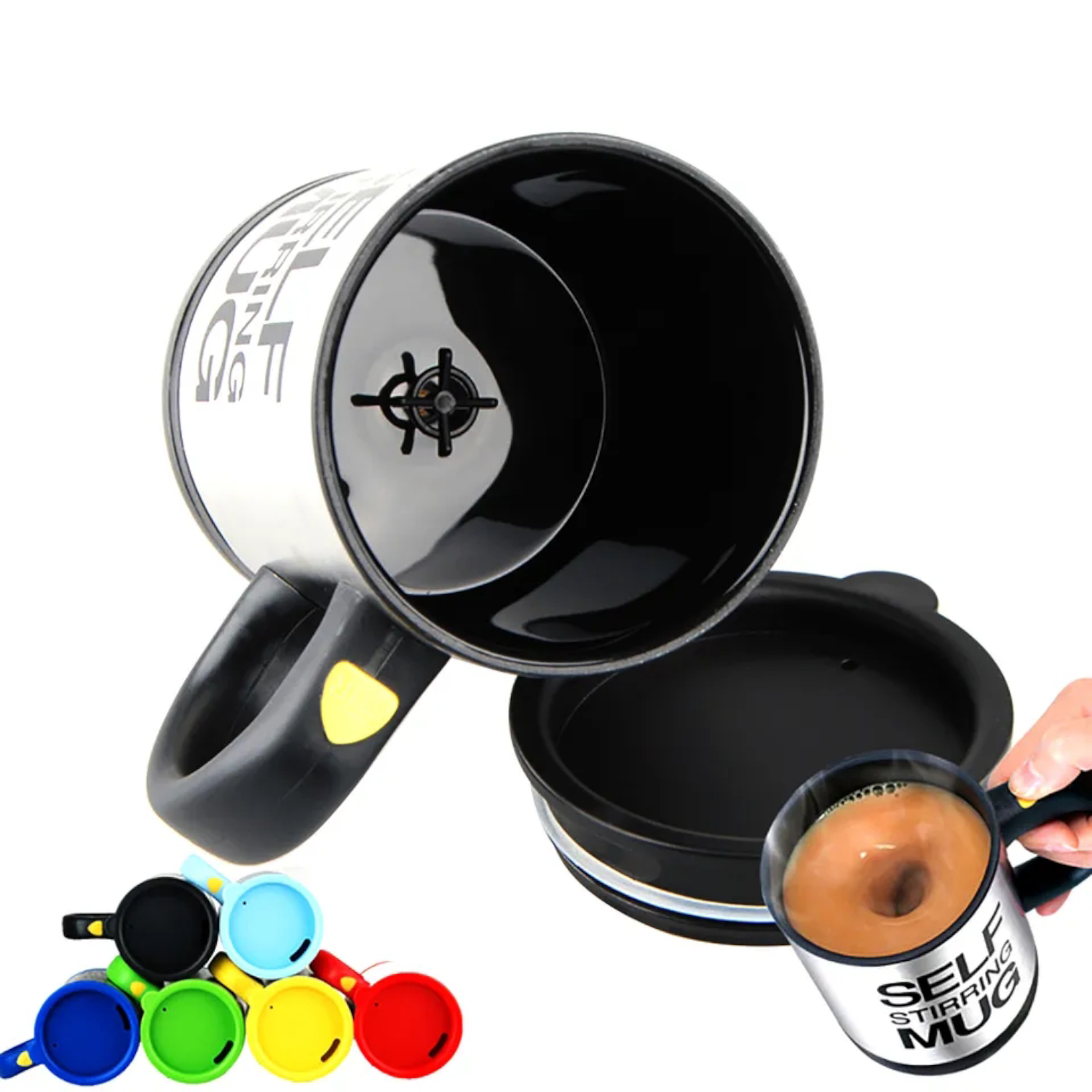 Taza Tazon Revolvedor Automatico Electrico Leche Cafe Bebida-5