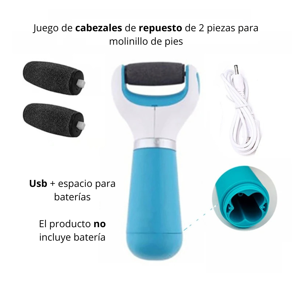 Removedor Callos Durezas Eléctrica Exfoliadora+Rep-5