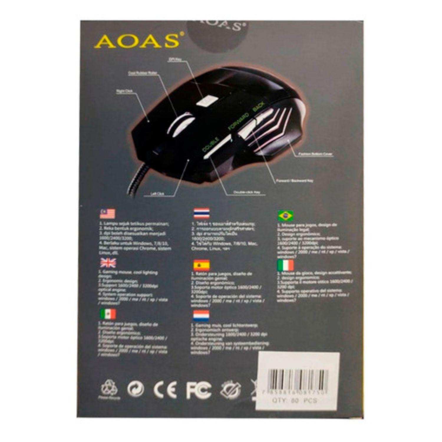 Mouse Gamer Aoas K90 Rgb Gaming Mouse Usb-4