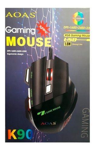 Mouse Gamer Aoas K90 Rgb Gaming Mouse Usb-3