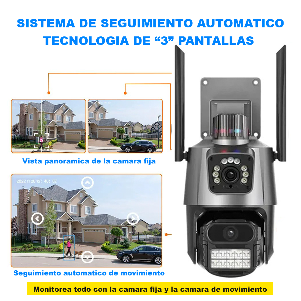 Camara De Seguridad Exterior Interior Wifi Doble Pantalla Hd-2